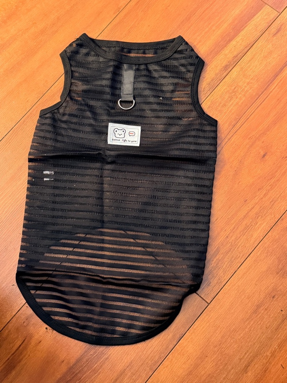 Black Mesh Dog Leash Tank with Back D-Ring - Brand Unspecified